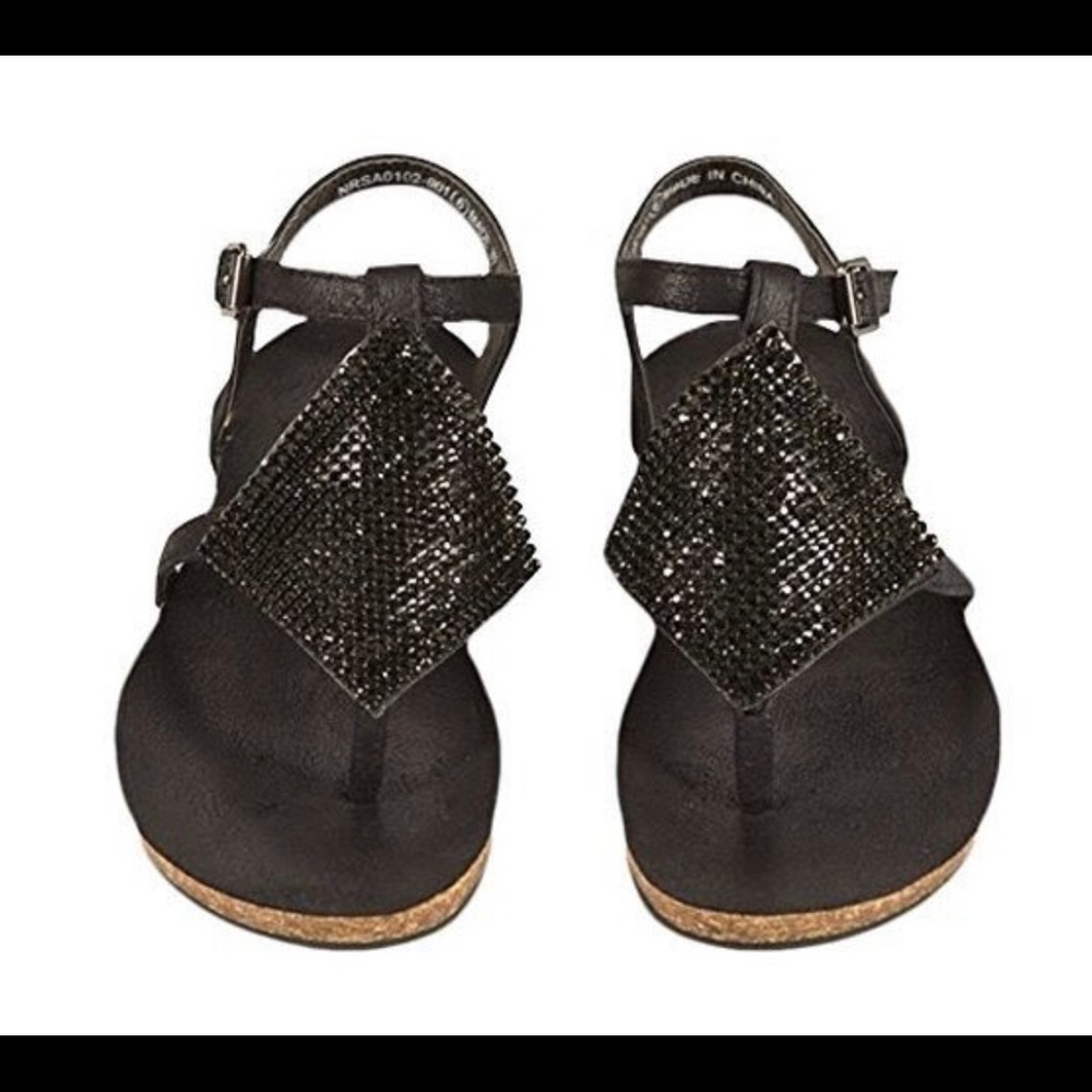 Not rated black rhinestone Greta sandal